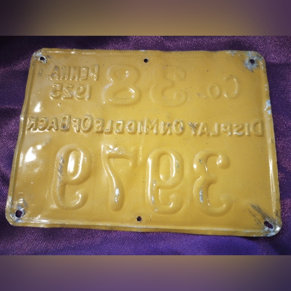 1925 Metal Pa Pennsylvania Resident Hunting License #3979 PGC Game Commission